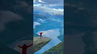 EPIC hike🥾trolltunga norway hiking bucketlist wanderlust nature travel hiking explore [upl. by Vadnee]