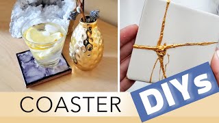 DIY EASY TILE COASTERS  How to Make Coasters 6 FUN WAYS [upl. by Mariele]