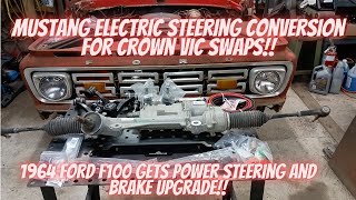 Mustang electric steering rack conversion for Crown Vic swaps Jesss 1964 F100 gets PS and more [upl. by Chick]