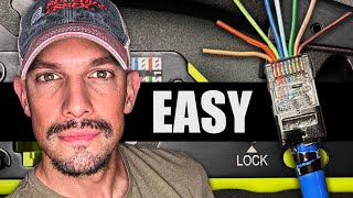 How To Crimp Shielded CAT6A with Passthrough RJ45s Tutorial [upl. by Thormora]