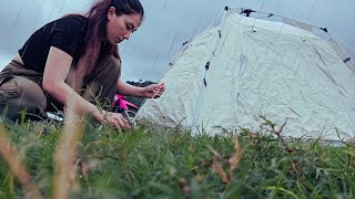 Camping in Stormy Weather High Winds Collapsed Tent  ASMR [upl. by Naols]