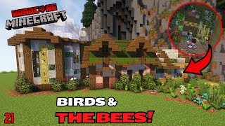 I built an AWESOME Bee Farm Greenhouse Minecraft 120 Hardcore Survival Lets Play [upl. by Xxam]