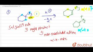 Predict the major product of acid catalysed dehydration of  i 1Methylcyclohexanol [upl. by Hcurob]