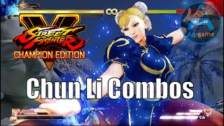 Street Fighter 5 CE Chun Li Combos [upl. by Uranie]