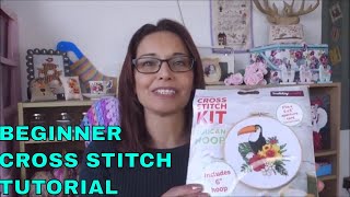 Beginner Cross stitch tutorial How to start with a Cross Stitching kit [upl. by Doro556]