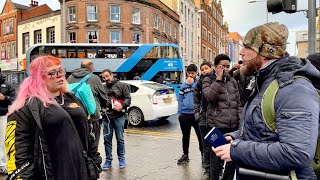 Woman says Bible reading is brainwashing people and putting them down  Nottingham England [upl. by Hnahc]