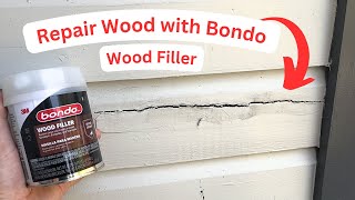 Using Bondo Wood Filler for Exterior Repair  Fixing Exterior Wood Siding  Fix Wood Rot [upl. by Lusa]