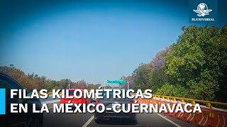 MéxicoCuernavaca registra carga vehícular de hasta 10 kilómetros [upl. by Aihselat]