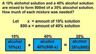 Algebra  Word Problems Mixture Problems 2 of 2 [upl. by Nedap]