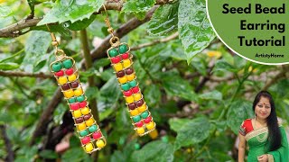 Seed Bead Earring  Wire Wrapped Guide for Beginners [upl. by Anthe]