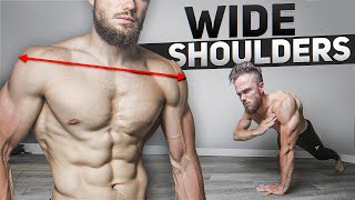 GET WIDE Shoulders in 10 minutes HOME WORKOUT NO EQUIPMENT [upl. by Ramona]