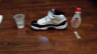 How to cleanremove scuffs from patent leather on Jordan 11s [upl. by Uuge]