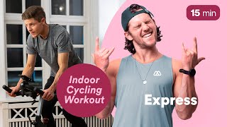 QUICK 15 MINUTE INDOOR CYCLING CLASS  INDOOR WORKOUT FOR BEGINNERS [upl. by Laumas]