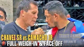 JULIO CESAR CHAVEZ SR VS HECTOR MACHO CAMACHO JR FULL WEIGH IN amp FACE OFF SHOW [upl. by Husein]