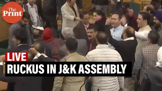 LIVE LIVE Ruckus in JampK Assembly over resolution for restoration of Article 370 [upl. by Ayenat]