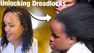 Removing DREADLOCKS Without Cutting Your Hair Its What Ive Been Waiting For [upl. by Mharg687]