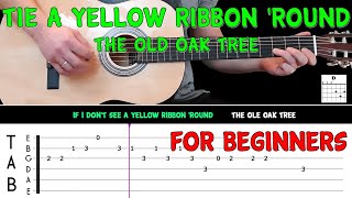 TIE A YELLOW RIBBON  Easy guitar melody lesson for BEGINNERS with tabs  Tony Orlando [upl. by Karmen881]