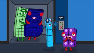 Stop Numberblocks 6 The lift is full let them go first  Numberblocks fanmade coloring story [upl. by Llerud]