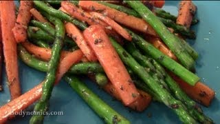 Sauteed Carrots amp Asparagus w freshly squeezed lemon juice and garlic [upl. by Yellek803]