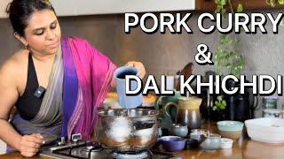 Pork curry and dal khichdi  kitchen tales tales by Neethu  ASMR video [upl. by Assilak]