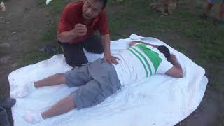 Luodong Briefly Massages Mexican Man In Green Striped Shirt At The Picnic [upl. by Laersi]