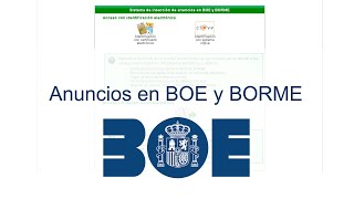 Anuncios en BOE y BORME  Agencia Estatal Boletín Oficial del Estado [upl. by Fedora]