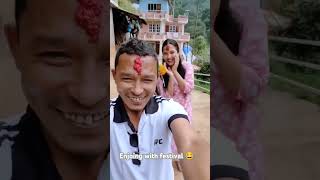 ENJOING WITH FESTIVAL DASHAIN 💝 dashainfestival vlog positiveeyenepal [upl. by Neerehs]