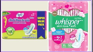 Comparison between SOFY and Whisper Ultra Sanitary Pads [upl. by Adyeren562]