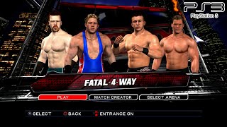 WWE SVR 2011 PS3  Jack Swagger VS Ted DiBiase VS Sheamus VS Chris Jericho  Fatal 4Way [upl. by Enrev]