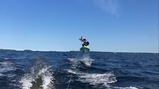 WINGFOILING BEHIND BOAT  GÄVLE  SWEDEN  30 JULY 2024 [upl. by Rehpotsihc802]