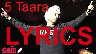 5 Taara Full Song  Diljit Dosanjh  LYRICS 2015 [upl. by Ilehs]