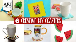 6 Creative DIY Coasters  DIY Handmade Coasters  Home Decor Ideas [upl. by Nuahc]