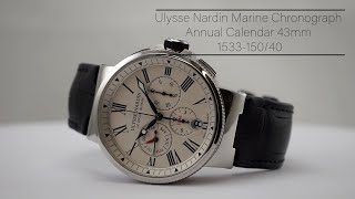 Ulysse Nardin Marine Chronograph Annual Calendar 43mm 153315040 [upl. by Tlaw]