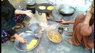 Makki ki roti prepared by my mother in desi style😍 VillageRural life of Punjab India [upl. by Arel]