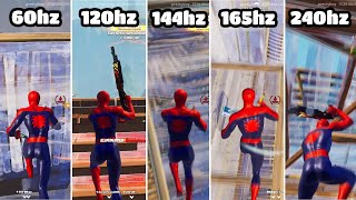 Fortnite 60hz vs 120hz vs 144hz vs 165hz vs 240hz [upl. by Hauger752]