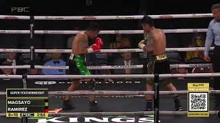 MAGSAYO VS RAMIREZ FULL FIGHT HIGHLIGHTS MAGSAYO WON VIA UNANIMOUS DECISION RAMIREZ KNOCKDOWN [upl. by Retsof]