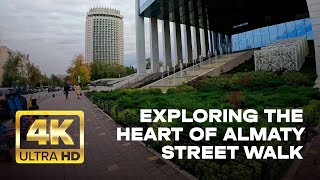 KAZAKHSTAN ALMATY Walking Tour 4K  Hotel Kazakhstan  Fall time Walk [upl. by Adnyl]