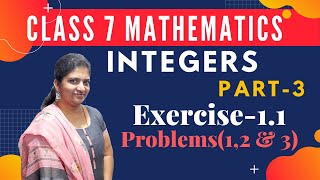 Integers Exercise11 Problems 12 amp 3Class 7 Part3 Mathematics NCERT  CBSE [upl. by Tedda468]