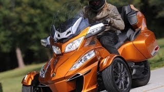 2014 CanAm Spyder Roadster RT First Ride  MotoUSA [upl. by Arehahs]