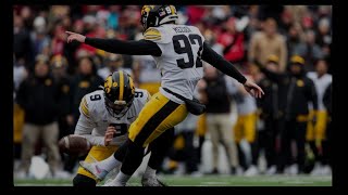 Iowa Hawkeyes Marshall Meeder 29yard FG vs Nebraska Gary Dolphin call 20231124 [upl. by Oeflein]