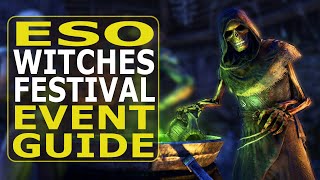 ESO Witches Festival Event Guide 2021  A FREE House and Double XP [upl. by Duff]