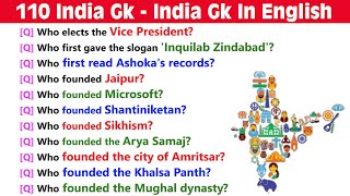 110 General Knowledge Questions for All Competitive Exams  India Gk  India Quiz In English [upl. by Brower]