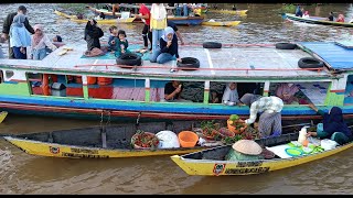 Visiting Floating Market in South Kalimantan Indonesia [upl. by Ferreby]