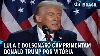 Lula Bolsonaro e outros políticos cumprimentam Trump pela vitória nos EUA  SBT Brasil 061124 [upl. by Nanaj]