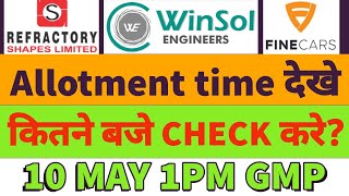 Winsol engineers ipo allotment status🤑winsol ipo allotment🔥refractory ipo allotment status🔥allotment [upl. by Eceinehs482]