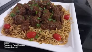 boulette viande hachèe avec spaghetti [upl. by Atirat]