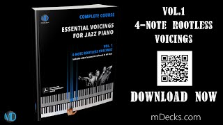 Essential Voicings for Jazz Piano  4Note Rootless Voicings Complete Piano Course in PDF [upl. by Nagard]