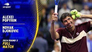 Alexei Popyrin vs Novak Djokovic Full Match  2024 US Open Round 3 [upl. by Ettari]