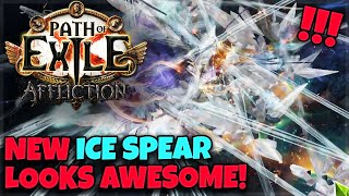 POE 323 NEW Transfigured Ice Spear CoC Build Looks Crazy Cool Showcase of Different Setups [upl. by Lathan]