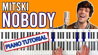 “Nobody” by Mitski PIANO TUTORIAL  Sound Just Like The Record [upl. by Betteann]